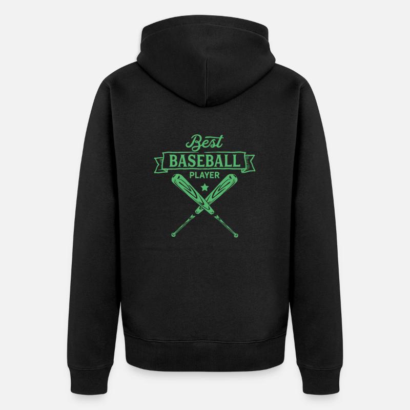 Baseball Baseball Baseball Baseball - Veste à capuche bio Premium Unisexe - noir