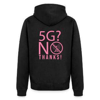Netzwerk 5G Mobilfunk Gegen 5G Strahlung - Unisex Premium Bio Zip Hoodie - Schwarz - Hinten - Nico (187cm)