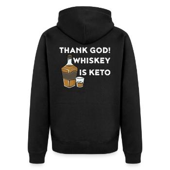 Keto Diet Funny Whiskey est un cadeau Keto - Veste à capuche bio Premium Unisexe - noir - Dos - Nico (187cm)