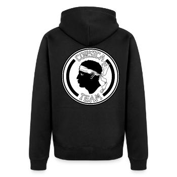 Corse - Corsica - Veste à capuche bio Premium Unisexe - noir - Dos - Nico (187cm)