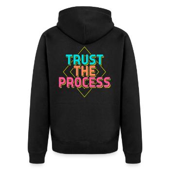 Trust the Process Proverbes - Veste à capuche bio Premium Unisexe - noir - Dos - Nico (187cm)