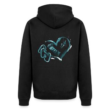 Felskletterer Felsklettern Hobby Geschenk - Unisex Premium Bio Zip Hoodie - Schwarz - Hinten - Nico (187cm)