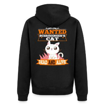 Le chat de Schrödinger chat mignon physique quantique - Veste à capuche bio Premium Unisexe - noir - Dos - Nico (187cm)