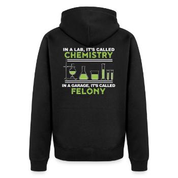 Chimie Drôle Chimie Garage Crime Gift - Veste à capuche bio Premium Unisexe - noir - Dos - Nico (187cm)