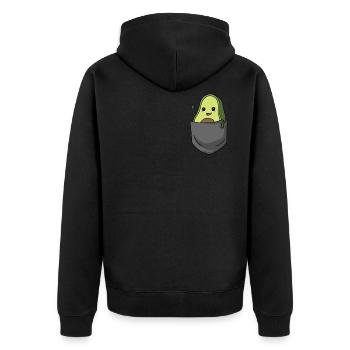 Avocado Funny avocado in breast pocket gift - Unisex Premium Organic Zip Hoodie - black - Back - Nico (187cm)
