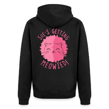 She's getting Meowied! Katze Heirat Braut - Unisex Premium Bio Zip Hoodie - Schwarz - Hinten - Nico (187cm)