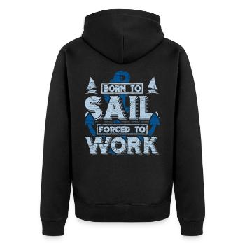 Kapitän, Segeln, Boot und Schiffsreise Geschenk - Unisex Premium Bio Zip Hoodie - Schwarz - Hinten - Nico (187cm)
