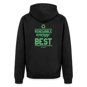 Electricité verte Électricité verte Électricité verte - Veste à capuche bio Premium Unisexe - noir - Dos - Nico (187cm)