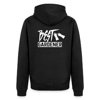 Gardener Gardener Gardener Gardener - Unisex Premium Organic Zip Hoodie - black - Back - Nico (187cm)