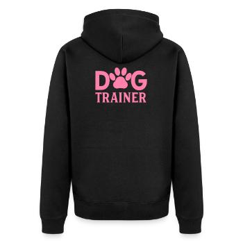 Dog Trainer Dog Trainer Dog Trainer - Unisex Premium Organic Zip Hoodie - black - Back - Nico (187cm)