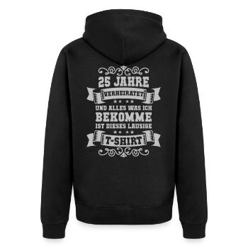 26. Hochzeitstag Silberhochzeit Ehepaar Geschenk - Unisex Premium Bio Zip Hoodie - Schwarz - Hinten - Nico (187cm)