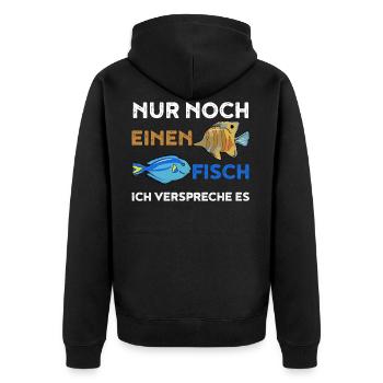Aquarium Lustiges Nur noch ein Fisch Geschenk - Unisex Premium Bio Zip Hoodie - Schwarz - Hinten - Nico (187cm)