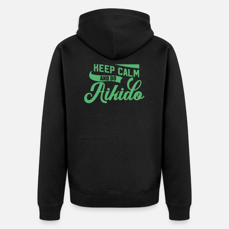 Aïkido Aïkido Aïkido Aïkido - Veste à capuche bio Premium Unisexe - noir