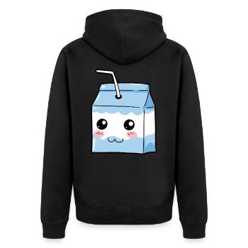 lait rafraîchissement boisson boisson cadeau - Veste à capuche bio Premium Unisexe - noir - Dos - Nico (187cm)