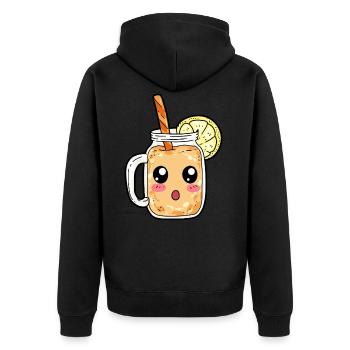 Smoothie rafraîchissement boisson boisson cadeau - Veste à capuche bio Premium Unisexe - noir - Dos - Nico (187cm)