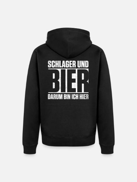 Schlager und Bier - Unisex Premium Bio Zip Hoodie - Schwarz