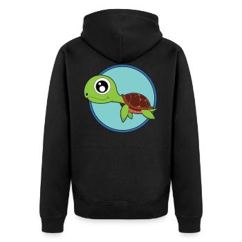Schildkröte süße Baby Tiere - Unisex Premium Bio Zip Hoodie - Schwarz - Hinten - Nico (187cm)