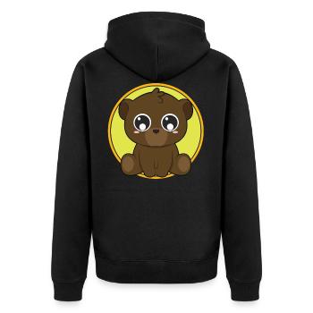 Süßer Bär niedliche Tiere - Unisex Premium Bio Zip Hoodie - Schwarz - Hinten - Nico (187cm)