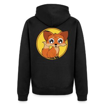 Renard bébé animaux mignons - Veste à capuche bio Premium Unisexe - noir - Dos - Nico (187cm)