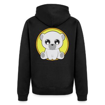 Animaux mignons ours mignon - Veste à capuche bio Premium Unisexe - noir - Dos - Nico (187cm)