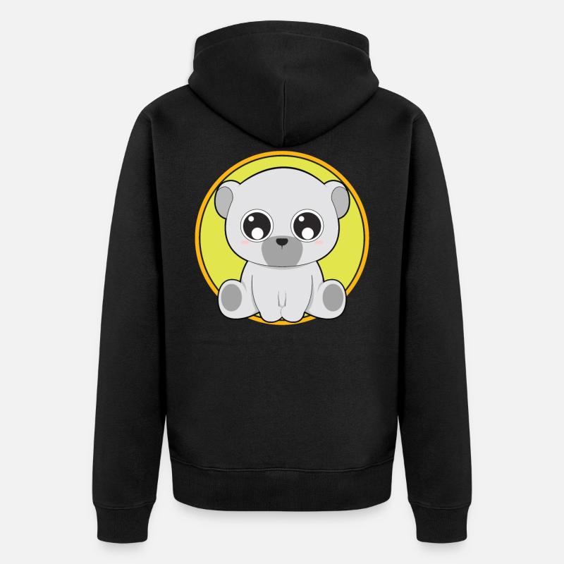 Animaux mignons ours mignon - Veste à capuche bio Premium Unisexe - noir