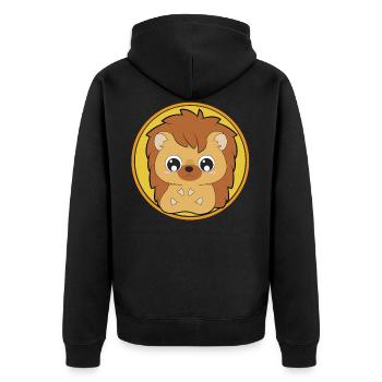 Hérisson mignon animaux mignons - Veste à capuche bio Premium Unisexe - noir - Dos - Nico (187cm)