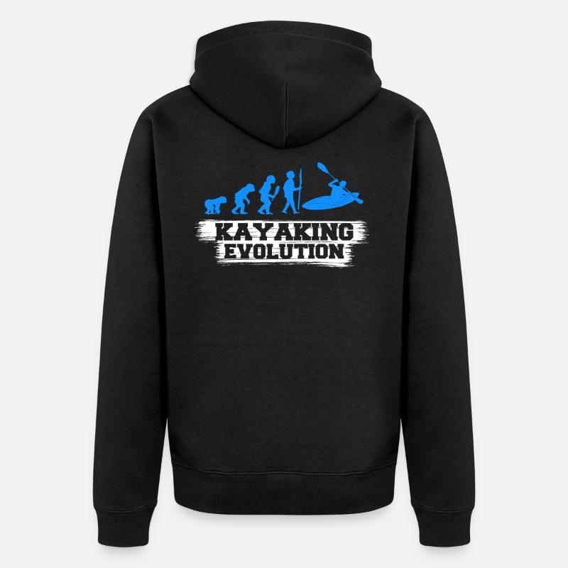 Kayaking Evolution - Unisex Premium Organic Zip Hoodie - black