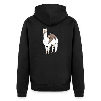 Alpaga Drôle Alpaga Paresseux Cadeau - Veste à capuche bio Premium Unisexe - noir - Dos - Nico (187cm)