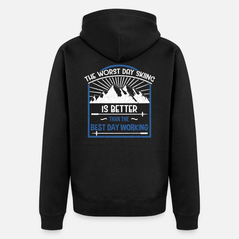 Ski ski - Veste à capuche bio Premium Unisexe - noir