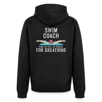 Swimming instructor swimming coach gift swimmer - Unisex Premium Organic Zip Hoodie - black - Back - Nico (187cm)