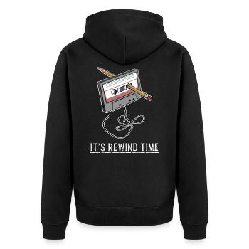 Cassettes 80s 90s - 80s 90s Retro Music Gift - Unisex Premium Organic Zip Hoodie - black - Back - Nico (187cm)