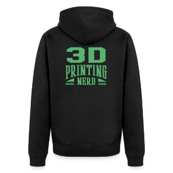 Druck Modell Drucker CAD Druck 3D Druck Hobby - Unisex Premium Bio Zip Hoodie - Schwarz - Hinten - Nico (187cm)