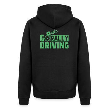 Rally - Unisex Premium Organic Zip Hoodie - black - Back - Nico (187cm)