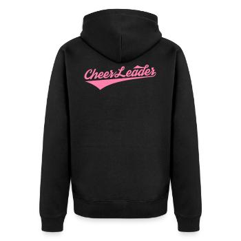Cheerleading - Unisex Premium Bio Zip Hoodie - Schwarz - Hinten - Nico (187cm)