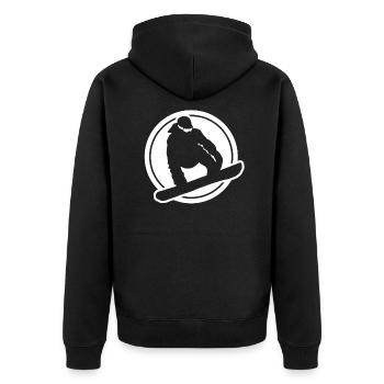 snowboarding snowboarder - Unisex Premium Organic Zip Hoodie - black - Back - Nico (187cm)