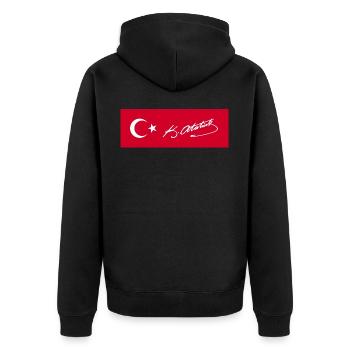 Kemal Atatürk - Veste à capuche bio Premium Unisexe - noir - Dos - Nico (187cm)