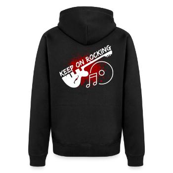 Guitare rock guitare rock guitariste - Veste à capuche bio Premium Unisexe - noir - Dos - Nico (187cm)