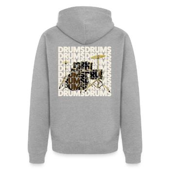 batterie - Veste à capuche bio Premium Unisexe - gris chiné - Dos - Nico (187cm)