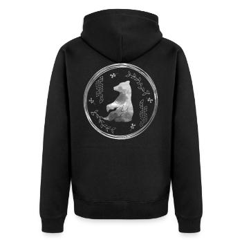Bär Tier Bären Geschenk Natur Zeichnung Braunbär - Unisex Premium Bio Zip Hoodie - Schwarz - Hinten - Nico (187cm)