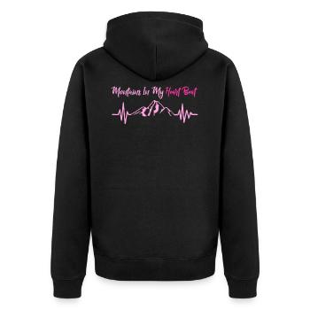 Mountains in my heartbeat pink - Unisex Premium Organic Zip Hoodie - black - Back - Nico (187cm)