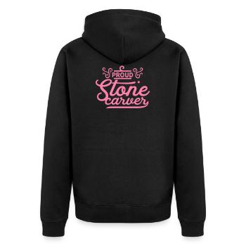Steine schnitzen Steinhauer Stein Steinmetz Mama - Unisex Premium Bio Zip Hoodie - Schwarz - Hinten - Nico (187cm)