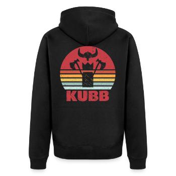 Kubb vintage retro Wikingerschach Geschenk Team - Unisex Premium Bio Zip Hoodie - Schwarz - Hinten - Nico (187cm)