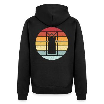 Kubb vintage retro Wikingerschach Geschenk Team - Unisex Premium Bio Zip Hoodie - Schwarz - Hinten - Nico (187cm)