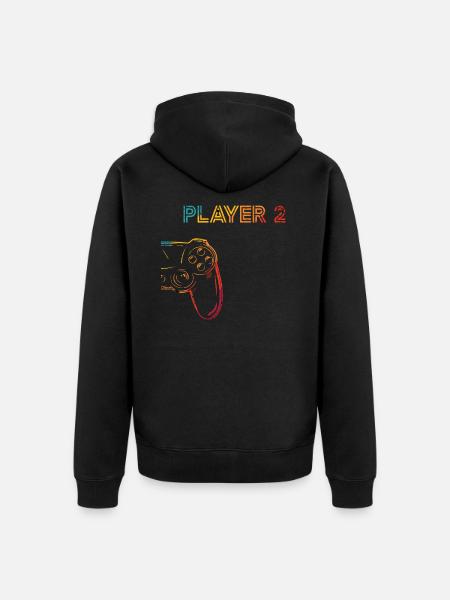 Gaming Player 2 Gift - Unisex Premium Organic Zip Hoodie - black