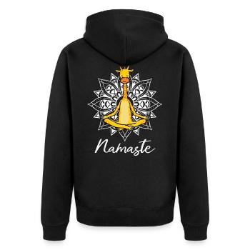 Cadeau de méditation yoga girafe Yogi Namaste - Veste à capuche bio Premium Unisexe - noir - Dos - Nico (187cm)