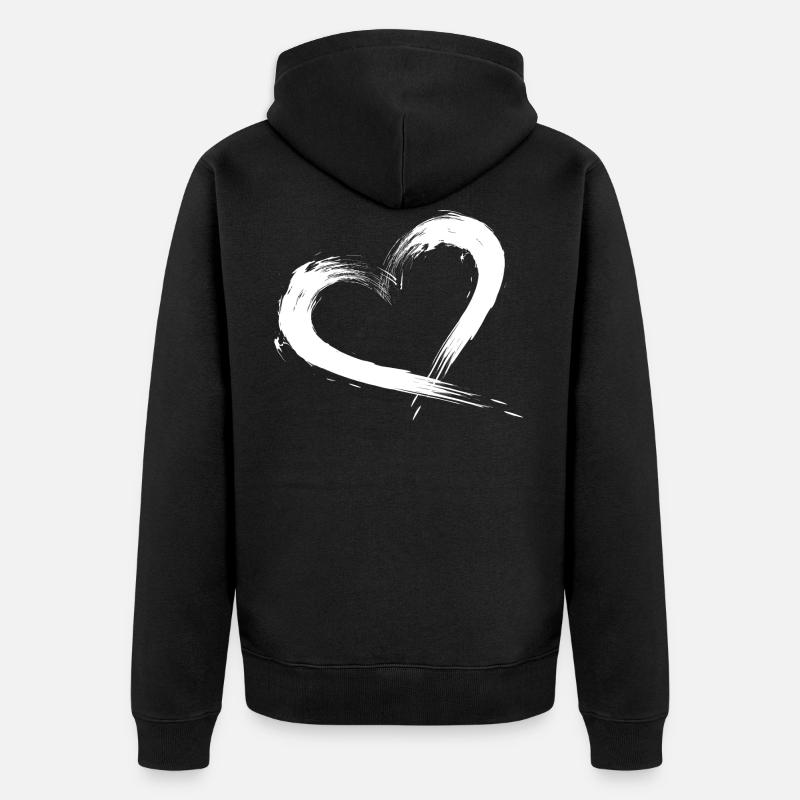 Coeur - Veste à capuche bio Premium Unisexe - noir