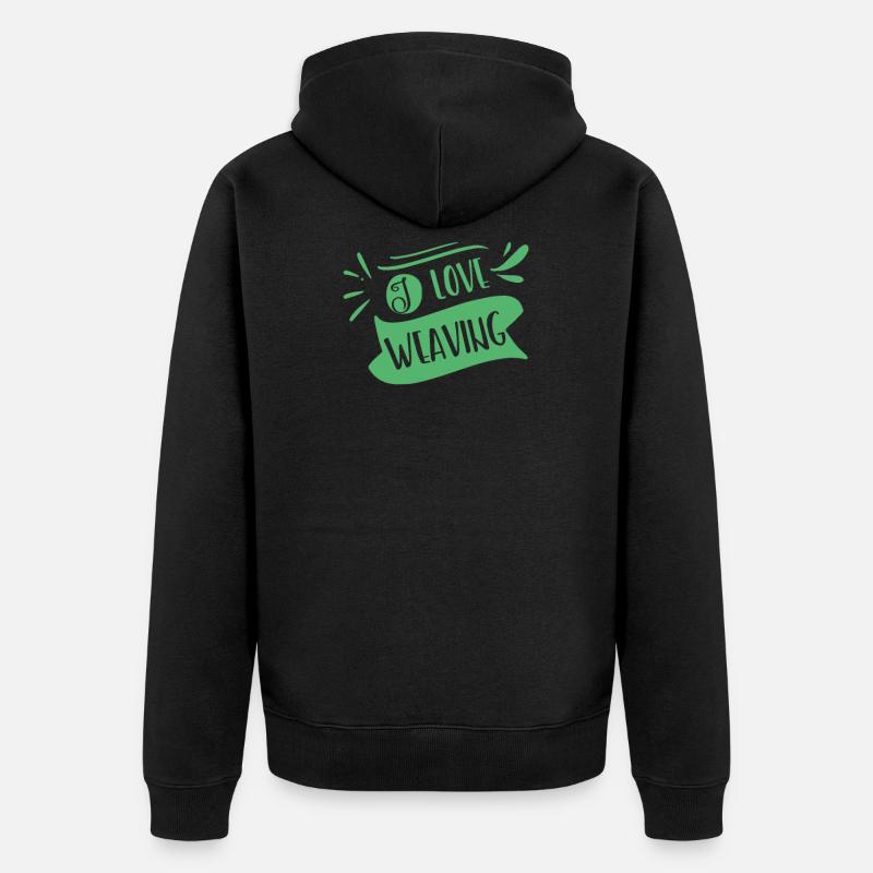 Weber Weberei Weben Webstuhl Hobby - Unisex Premium Bio Zip Hoodie - Schwarz