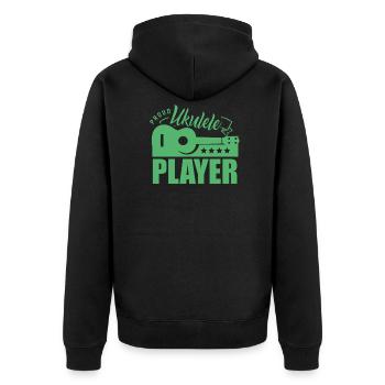 Musiciens Ukulélés Ukulélé Ukulélé Joueur Musique - Veste à capuche bio Premium Unisexe - noir - Dos - Nico (187cm)