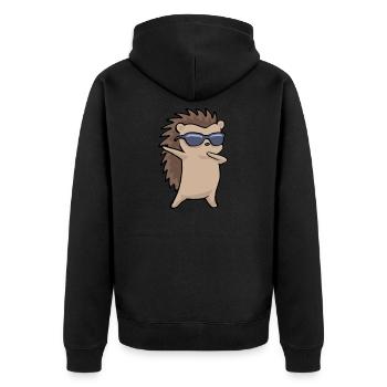 Hérisson tamponnant Cadeau drôle de hérisson - Veste à capuche bio Premium Unisexe - noir - Dos - Nico (187cm)