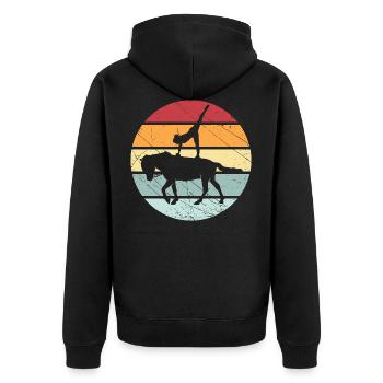 Cheval de cheval d'équitation rétro Volti - Veste à capuche bio Premium Unisexe - noir - Dos - Nico (187cm)